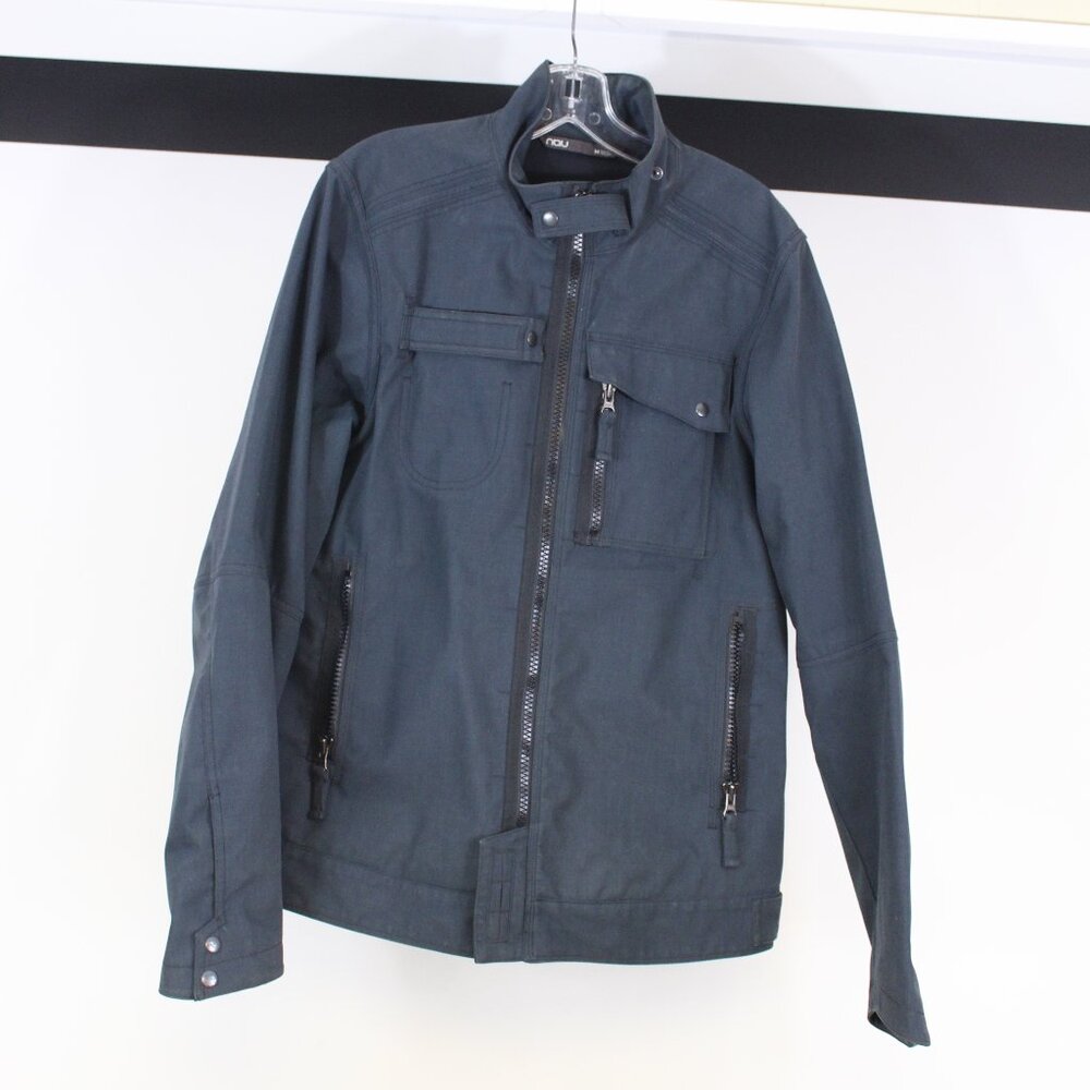 Nau‎ Men’s Black Moto Jacket Size M Lightweight Utility Style